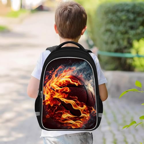 TILYTADLY School Backpack for Boys - Basketball Boys Backpack for Kids Children Teens Elementary Middle School - Students Bag for Ages 6-18,17″Bookbag Multifunctional Large Capacity - color: Basketball-03-backpack Only