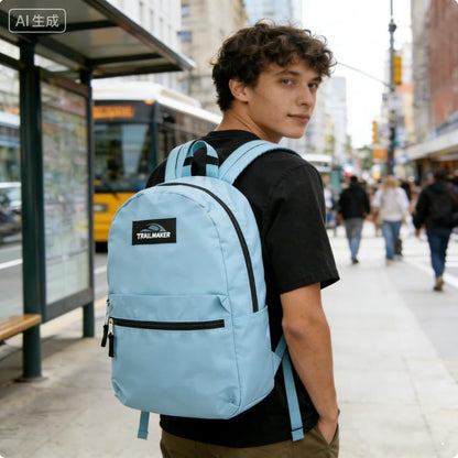 Lightweight Travel Backpack, Casual Daypack, Durable Commuter Bag, Adjustable Shoulder Straps, for Work, Hiking(Light Blue)
