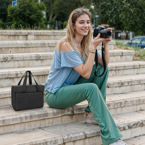 BAIGIO Camera Insert Bag Camera Cube Foldable Camera Bag Insert with Handle DSLR SLR Camera Insert for Backpack Shockproof and Water-resistant Protective Camera Inner Organizer