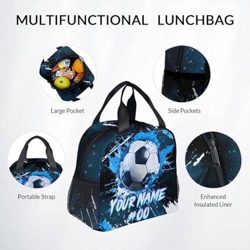 COZYAURA Kids Backpack - Personalized Soccer Backpacks Set for Boys Girls - School Bookbag with Lunch Box - Sport Themed Book Bag for Elementary Middle School - color: Style-1