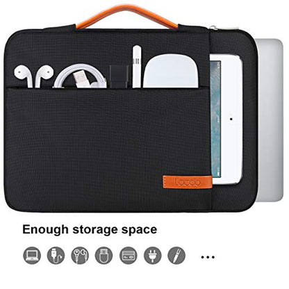 Lacdo 360° Protective Chromebook Case 11 Inch Laptop Sleeve for 11 Inch Acer HP Lenovo Dell Samsung ASUS Chromebook Spin 311, 13 Inch Microsoft Surface Pro 11th Copilot+PC/10/9/8/X Computer Bag, Black - color: Black, size: 11-11.6 Inches