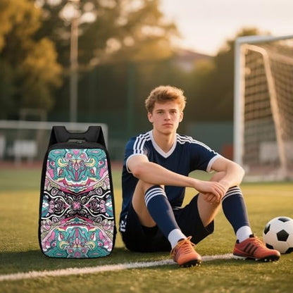 Basketball Backpack With Separate Ball Compartment And Shoes Fit Basketball Volleyball Football - color: Mandala