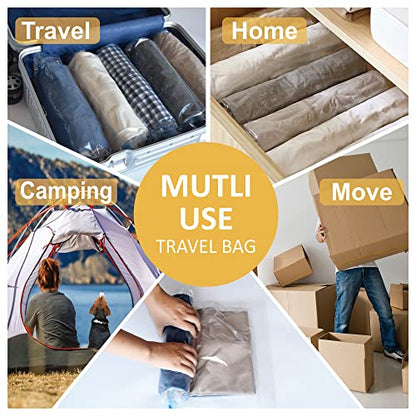 Cozy Essential Compression Bags for Travel - Travel Essentials - 12 Pack Space Saver Plastic Packaging Bags - No Vacuum Needed - Compression Packing Bags for Cruise Accessories - size: 12 Travel