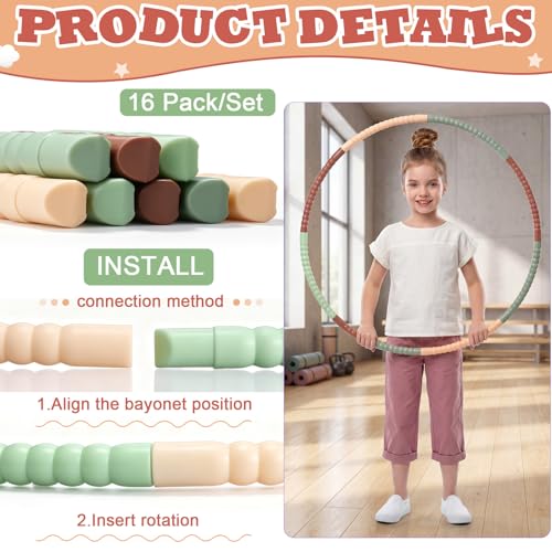 Vinsot Toy Hoop Detachable Plastic Hoops Exercise Equipment Toy Adjustable Rings for Sports Party Game Dance Pet Training - color: Earth Tone Mix