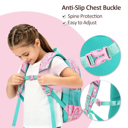 abshoo Kids Backpack For Girls Elementary Kindergarten Bookbag (Rainbow A) | Lightweight,Multi-pocket,Front chest buckle,Reflective strip, Breathable widened strap, School Bags - color: Rainbow a