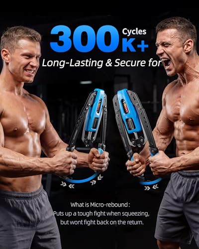 EAST MOUNT Twister Arm Exerciser, Adjustable Hydraulic Resistance 22–440 lbs, Arm Chest & Shoulder Strength Trainer for Home Workouts, Upper Body Muscle Builder, Fitness Training Equipment - color: Blue