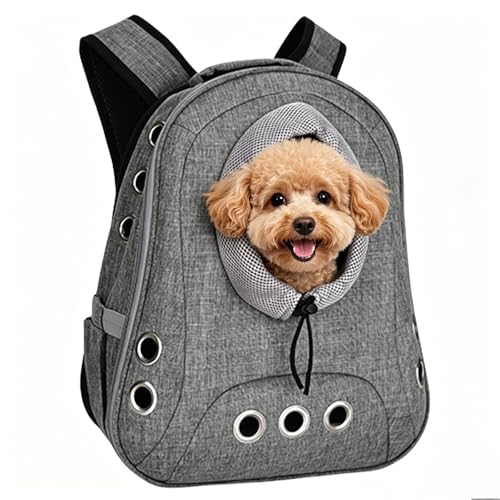 Small Dog Cat Chest Backpack Carrier,Large Space Ventilated Front Facing Backpack Carrier for Puppy,Lightweight Doggy Backpack for Hiking,Camping,Travel,Outdoor,Max 12 lbs(‌Gray) - color: ‌Gray