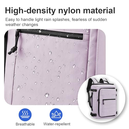 Carry On Travel Backpack Flight Approved Laptop Backpack Business Work Backpack for Women Men Large Capacity Casual Daypack with Wet/Dry Separation Pockets, Purple - color: Purple, style: B