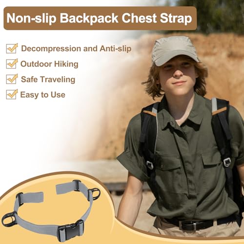 Outdoor Adjustable Sternum Strap for Backpack, Camping Hiking Backpack Straps With Quick Release Buckle (Gray, 1pcs) - color: Gray 1pcs