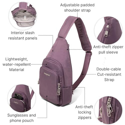 Baggallini Securtex Anti-Theft Daytripper Sling - color: Misty Purple