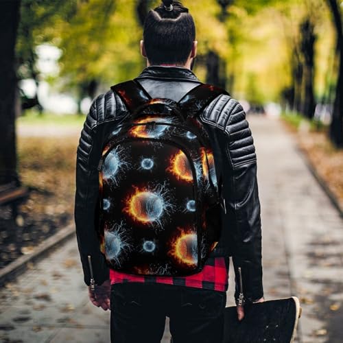 Business Travel Laptop Backpack Ice Water Fire Flame Baseball, Anti Theft Water Resistant Computer Bag with Compartment for Men Women - color: Pattern (258)