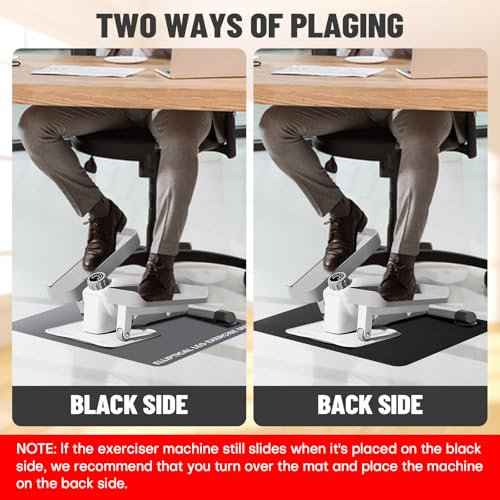Under Desk Elliptical Mat - Non-Slip Exercise Equipment for Peloton Bike, Small Exercise Mat for Desk Workout Equipment - color: Grey