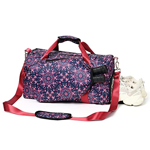 Boulder Bee Pickleball Tote Bag for Women with Paddle Holder - color: Pink & Navy-Duffel Bag