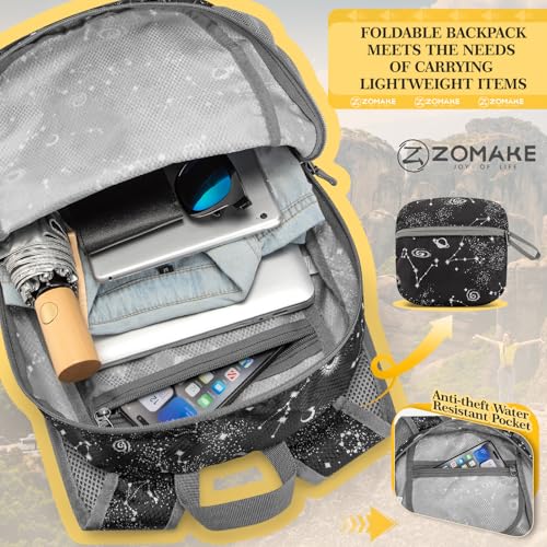 ZOMAKE Ultra Lightweight Hiking Backpack 20L, Packable Small Backpacks Water Resistant Daypack for Women Men(Star Print) - color: Star Print
