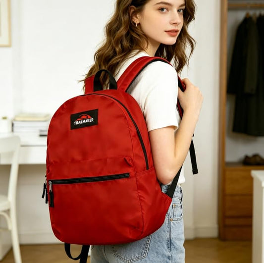 Lightweight Travel Backpack, Casual Daypack, Durable Commuter Bag, Adjustable Shoulder Straps, for Work, Hiking(Red)