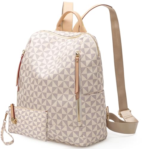 Womens Backpack Purse Leather Anti-theft Large Fashion Designer Travel Backpack Bag Men's Backpack Shoulder Bags - color: A-white