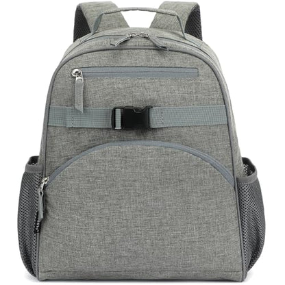 FlowFly Kids Backpack for Toddler Boys Girls, Simple Lightweight Bookbag for Daycare Kindergarten Elementary School Travel, Small Modern Bag (Medium 15''), Grey - color: Grey, style: Kids Medium: 12l