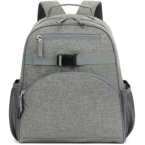 FlowFly Kids Backpack for Toddler Boys Girls, Simple Lightweight Bookbag for Daycare Kindergarten Elementary School Travel, Small Modern Bag (Medium 15''), Grey - color: Grey, style: Kids Medium: 12l