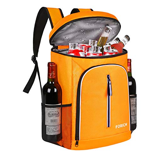 FORICH Soft Cooler Backpack Insulated Waterproof Backpack Cooler Bag Leak Proof Portable Small Cooler Backpacks to Work Lunch Travel Beach Camping Hiking Picnic Fishing Beer for Men Women - color: Orange