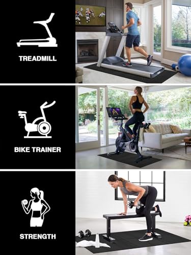 Treadmill Mat 63"x30", WERCHO Foldable Walking Pad Mat for Carpet Hardwood Floors 6mm Heavy-Duty Exercise Equipment Mat for Treadmill,Spin Bike,Elliptical Trainer,Exercise Equipment - size: 63"L x 30"W x 0.24"Th