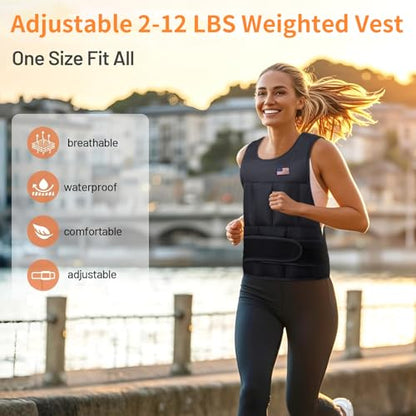 Wolliwa Adjustable Weighted Vest for Men Women,2-30 Lbs Adjustable Weighted Vest with Straps Womens Running Weight Vest for Walking Strength Training Fitness - size: Adjustable 2-12 Lbs