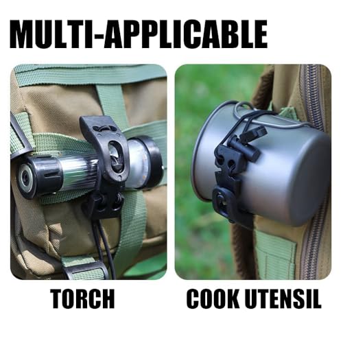 Tactical Molle Clips Molle Accessories - 4 Pieces Tactical Gear Molle Clips Molle Attachments Multifunction Hanging Buckle for Molle Backpack Molle Tactical Vest Molle Straps