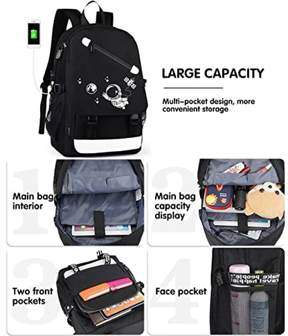 MCWTH School Backpacks for Teen Boys, Luminous School Bag Bookbags for Kids (Astronaut) - color: Astronaut