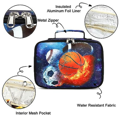 LEDAOU Lunch Box Kids Insulated Lunch Bag Boys Girls Toddler Reusable Lunchbox for School Picnic Hiking - color: Blue