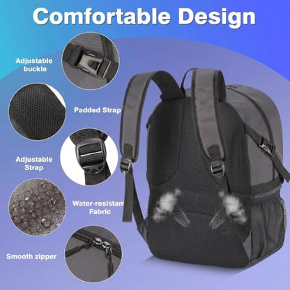 Soccer Backpack with Seperate Compartment, Water Resistant Sport Bags fit for Basketball, Volleyball, Football - color: Grey
