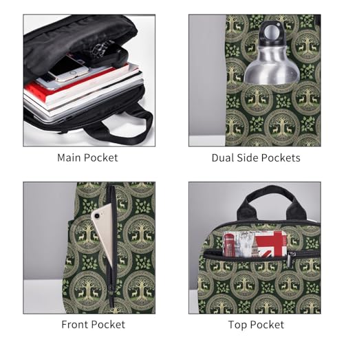 Casual Travel Rucksack Viking Symbol Tree Life, Self-Standing, Mesh Side Pockets, for Cycling & Weekends - color: Picture (828)