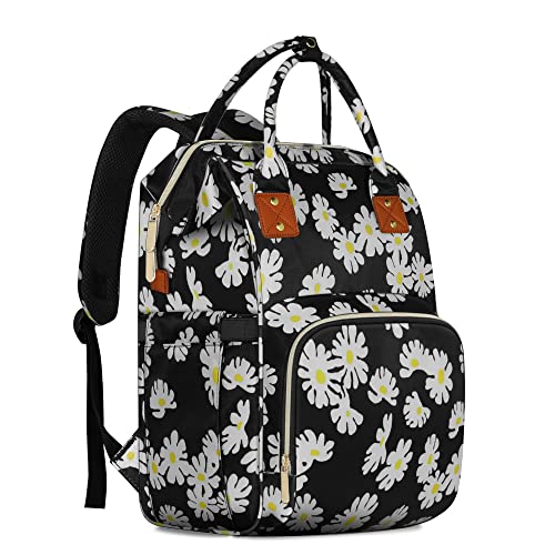 Femuar Diaper Bag Backpack Multifunction Maternity Diaper Bag for Baby Girls & Boys Large Capacity Travel Nappy Bags - color: Daisy
