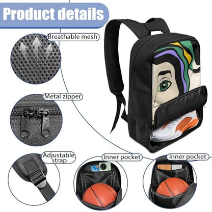 Basketball Backpack With Separate Ball Compartment And Shoes Fit Basketball Volleyball Football - color: Abstract