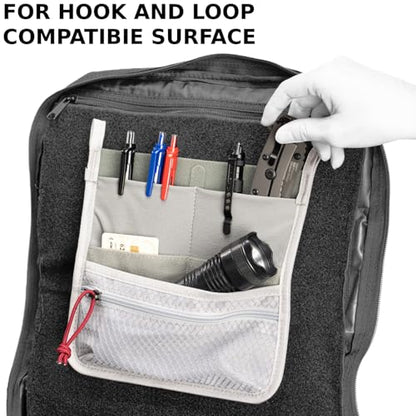 Multi Pocket Admin Organizer for Backpack, Hook and Loop Pouch Mesh Zipper Pouch, Tactical Backpack Organizer Insert for Men & Women, EDC Tool Kits for Outdoor Travel - Tactical Bag Accessories