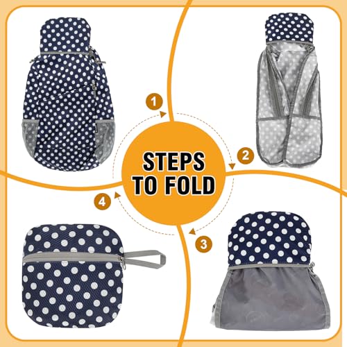 ZOMAKE Lightweight Packable Backpack 20L,Foldable Backpacks Small Daypack for Hiking Water Resistant Day Bag for Travel(Blue, White Polka Dot) - color: Blue, White Polka Dot