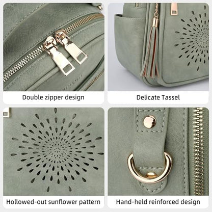 APHISON Small Backpack Purse for Women Cute PU Leather Mini Backpacks Ladies Casual Lightweight Travel Daypack Waterproof - color: 1-green, size: Small
