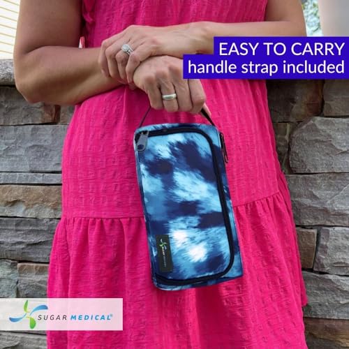 Sugar Medical Insulated Insulin Pen Case Organizer with Ice Pack - color: Waves