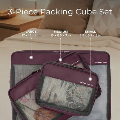 Briggs & Riley Travel Essentials Check In Compression Packing Cube Set - color: Plum, size: Checked