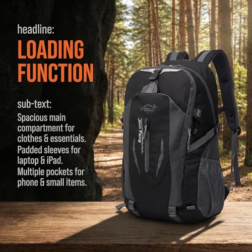 Outdoor Hiking Backpack,Lightweight Travel Daypack,Waterproof Multi-Function Sport Rucksack for Camping,Cycling,Mountaineering & Daily Outdoor Use(Green)