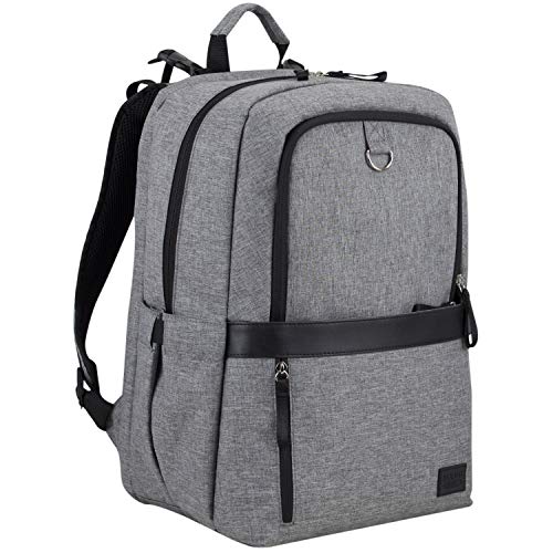 BODHI The Baby Athleisure Tech Diaper Bag Backpack with removable changing pad, Unisex, for Moms and Dads - Medium Gray Chambray - color: Gray Chambray