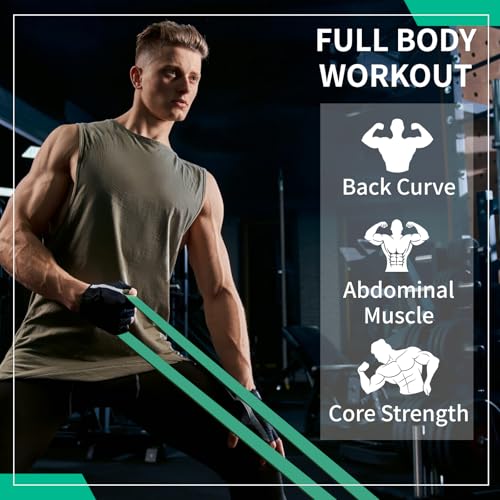 12-Pack Resistance Bands Set - Pull Up Assist, Strength Training & Physical Therapy for Home Gym | Exercise Loop Bands for Men & Women - color: Green 50-125lbs