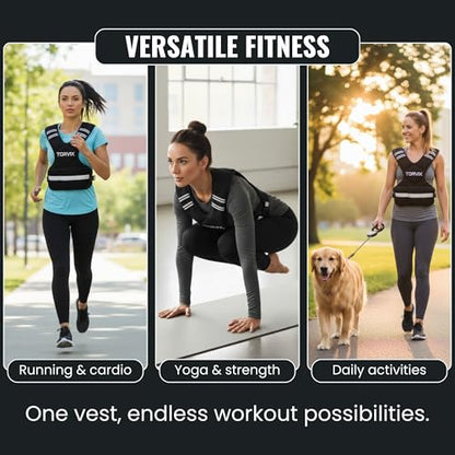Adjustable Weighted Vest for Women and Men 6-15 lbs - Weight Vest for Walking, Weights for Workout Exercise Fitness Gym - Running Walking Training Vest with Reflective Strips & Pocket