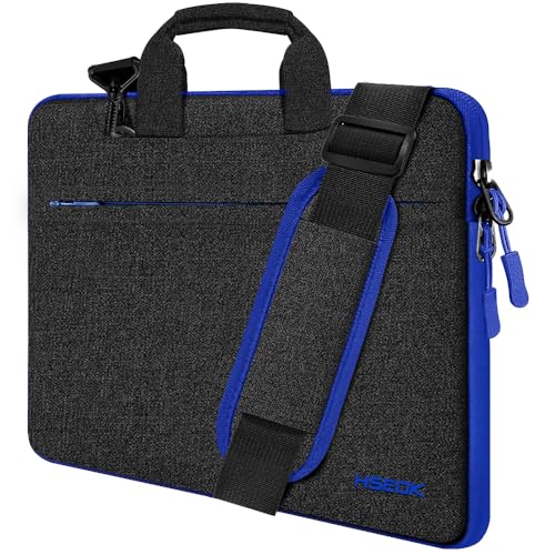 Hseok Laptop Shoulder Bag 13 13.3 14 Inch Case,Black & Blue - color: Black & Blue, size: 13-13.5 inch