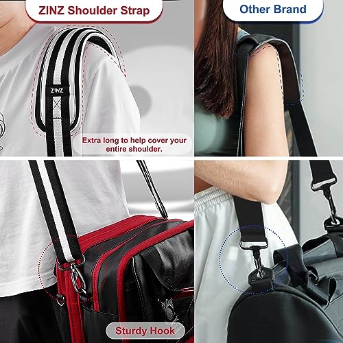 ZINMARK Shoulder Strap 59 inch, Extra-Thick Fixed Cushion Pad and Dual Clasps Universal Replacement Strap for Bags, Camera, Crossbody，Lawn mower -Black White Black Stripe - color: Black White Black Stripe