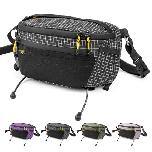 HIKEMAN Strap Pack Pouches for Backpack, Lightweight Phone Pocket, Large Capacity and Waterproof Fanny Pack Multi-functional Outdoor Bag for Hiking, Running, Travel, Cycling (Black) - color: Black