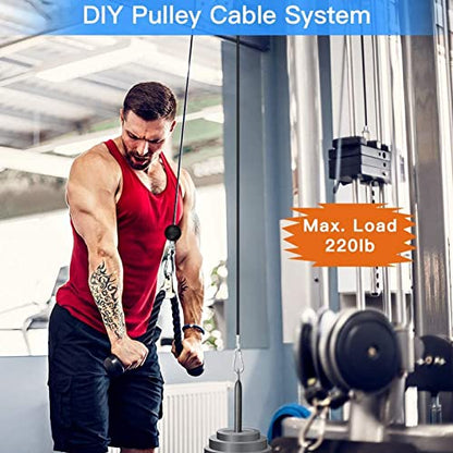 Taeku LAT Pulley System for Home Gym – Strength Training Fitness Equipment Cable Machine for Triceps, Biceps, Back & Shoulder Workouts - color: Triceps Rope