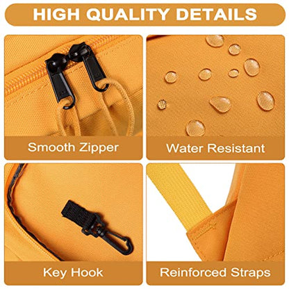 RAVUO School Backpack, Lightweight Classic Bookbag Casual Daypack for Men Women - color: Yellow