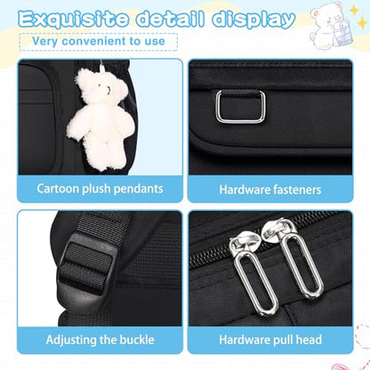 KBTYE School Backpack for Kids Girls Cute Travel Backapck for College Women Men Casual Laptop Bookbag for Teen Student(Black) - color: Black