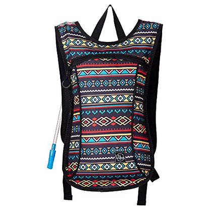 Vibe Festival Gear Rave Hydration Pack Backpack with 2L Water Bladder for Women Men – Festival Hydropack, Hydro Pack, Leak Proof, Lightweight – Teens, Party, Hiking, Running, Outdoor Sports - color: Tribal