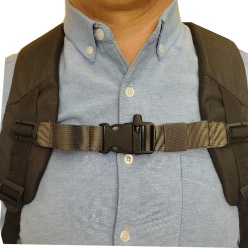 Adjustable Backpack Chest Strap Nylon 1 Inch Webbing，Sternum Straps for Backpack(Wolf Grey)