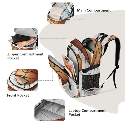 Bolaz Wall Breaking Basketball Travel Backpack 14 Inch Laptop Computer Bag Sturdy School Bag College Bookbag